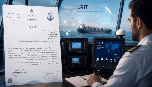 ابلاغیه معافیت یک‌ساله LRIT برای شناورهای ایرانی همراه با تجهیزات ردیابی Long Range Identification and Tracking روی پل فرماندهی کشتی